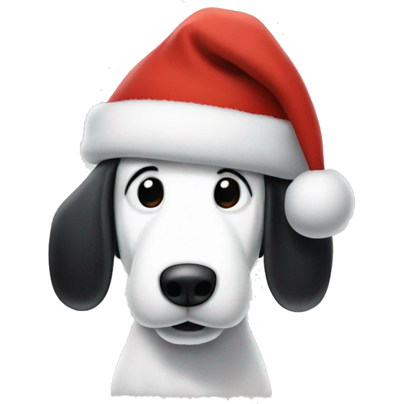 snoopy with a christmas hat emoji