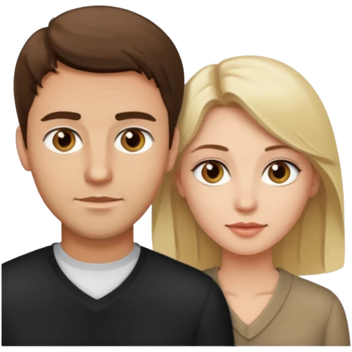 Light brown brunette man having sex with white blonde woman hazel eyes  emoji