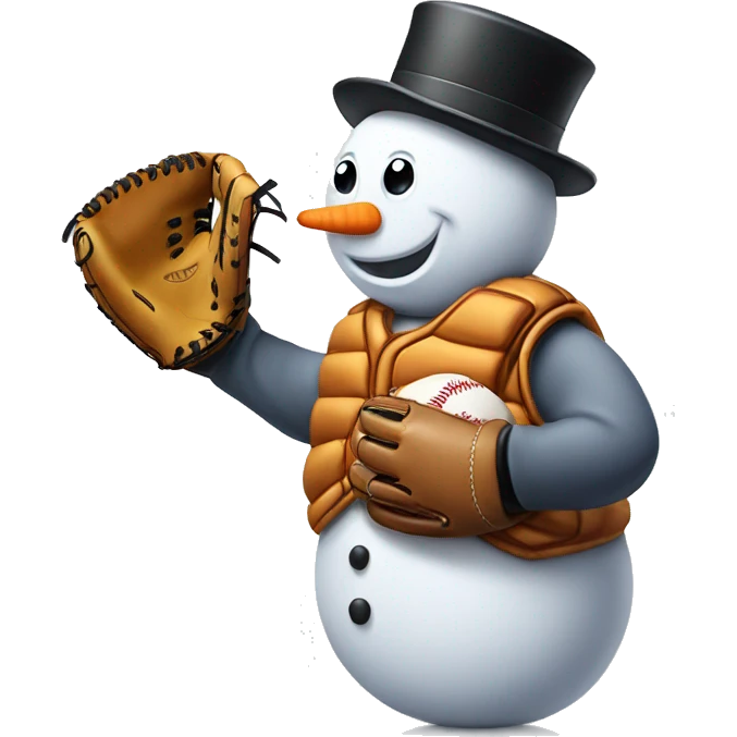snowman with baseball glove emoji