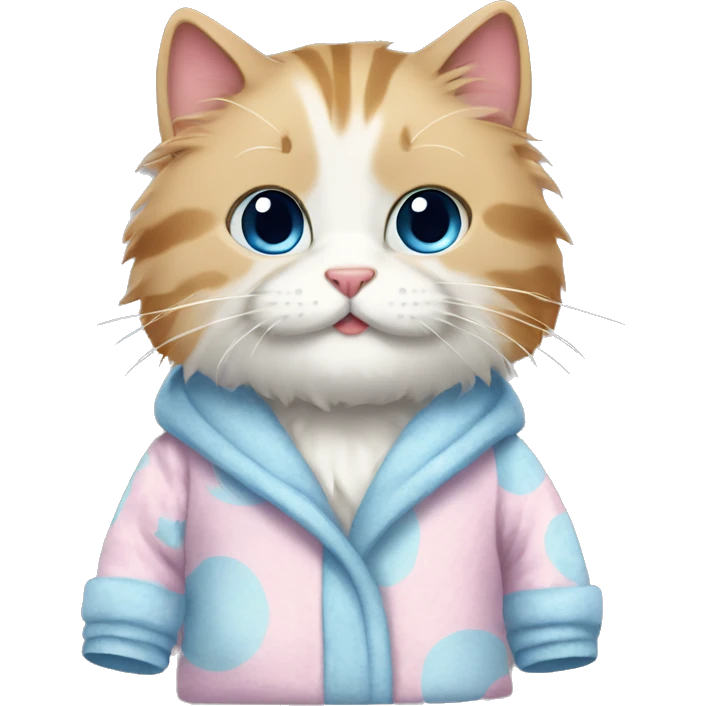Fluffy cat in pajamas emoji