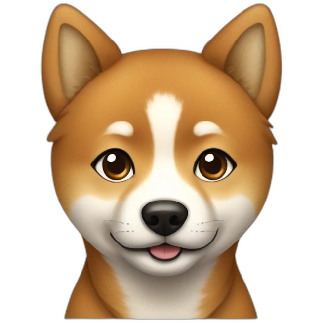 Cute Shiba-dog Accompanied by a middle age woman with brown and curly hair emoji
