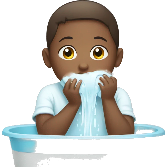 child washing face emoji