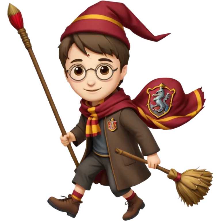Harry potter riding a broomstick emoji