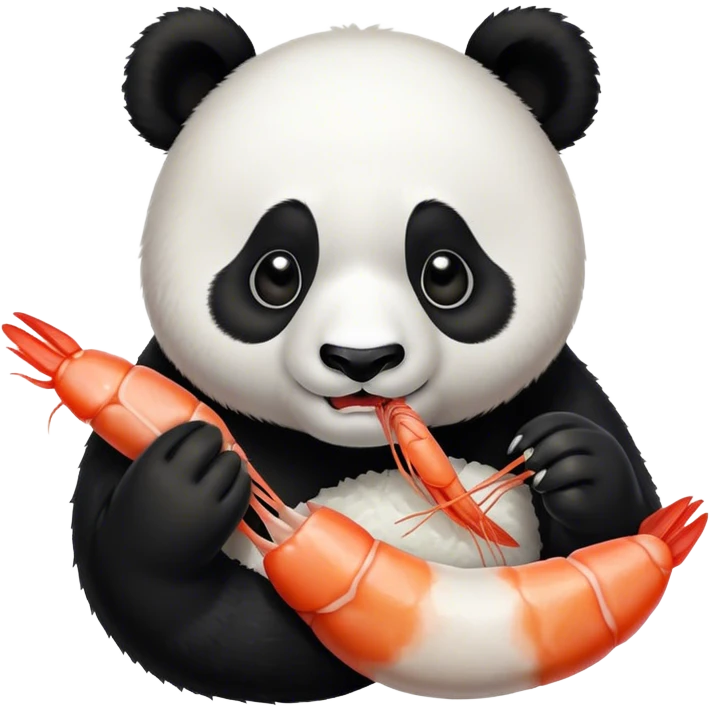 panda eating shrimp emoji
