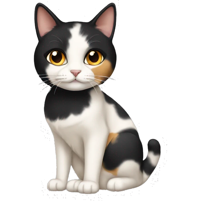 calico cream cat with black calico cat emoji