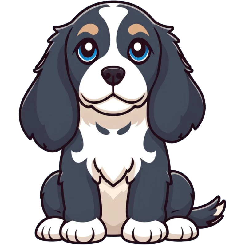 Light Cocker spaniel with blue eyes emoji