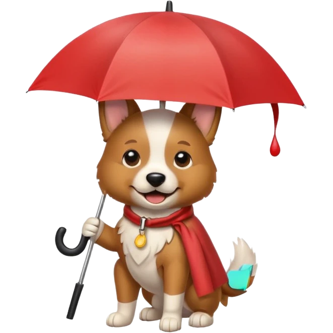 dog holding an umbrella emoji