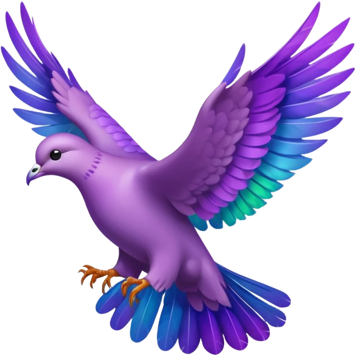 Purple dove flying emoji