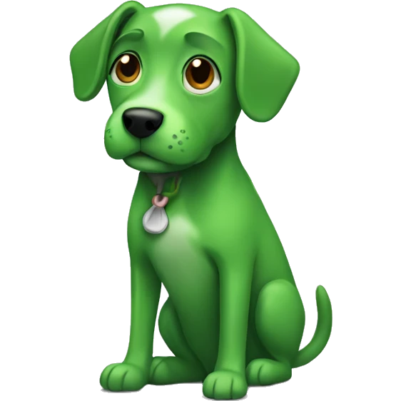 Green dog emoji