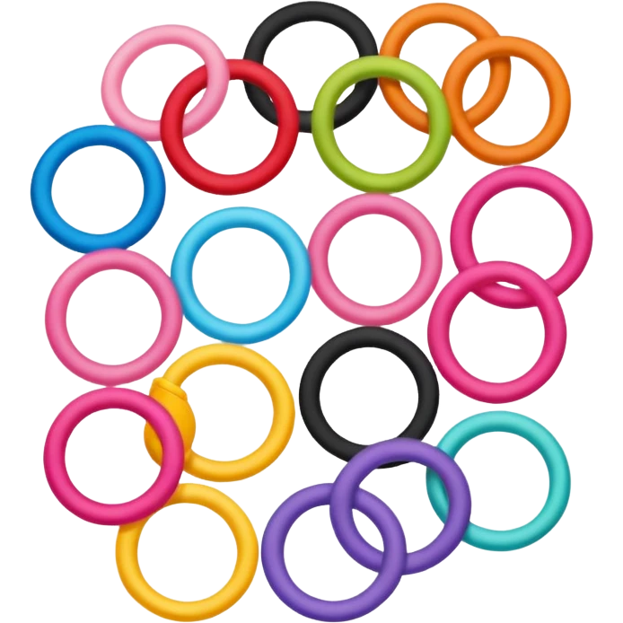 hair tie for tying hair，colourful emoji