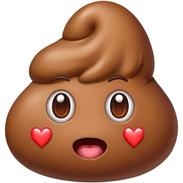 Cute Poop emoji with hearts emoji