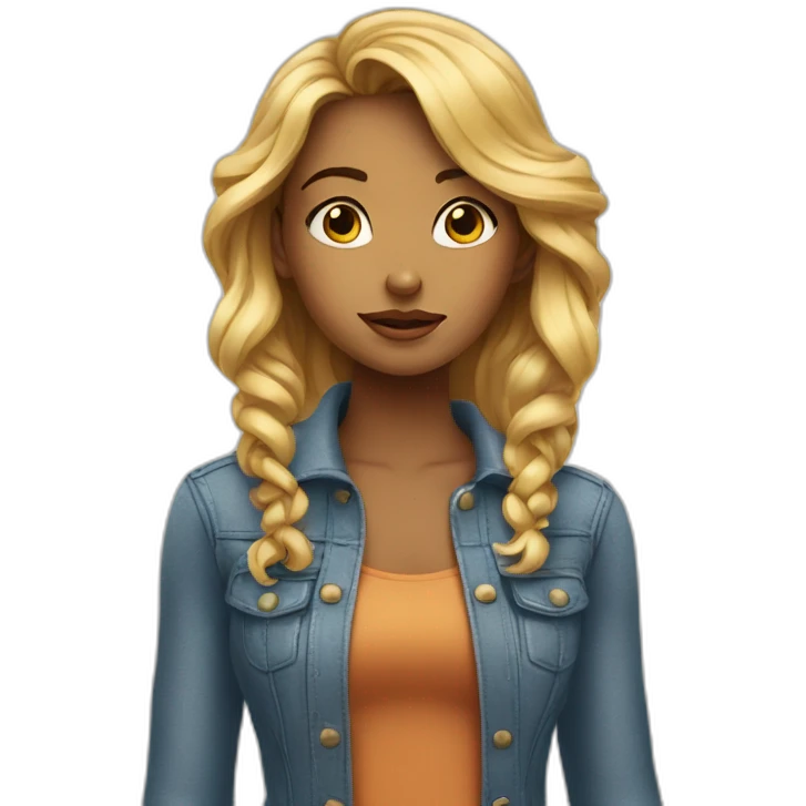 thoughtful beautiful girl with questions by her side emoji