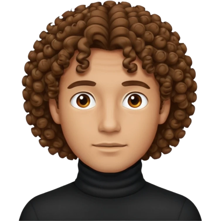 curly haired man in turtle neck emoji