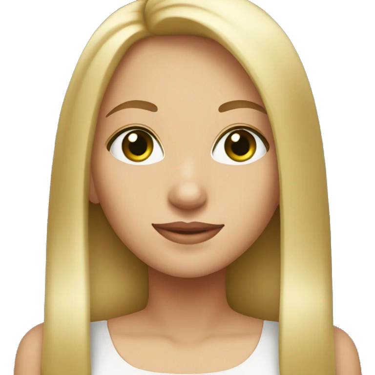 Blonde girl with straight hair and green-brown eyes  emoji