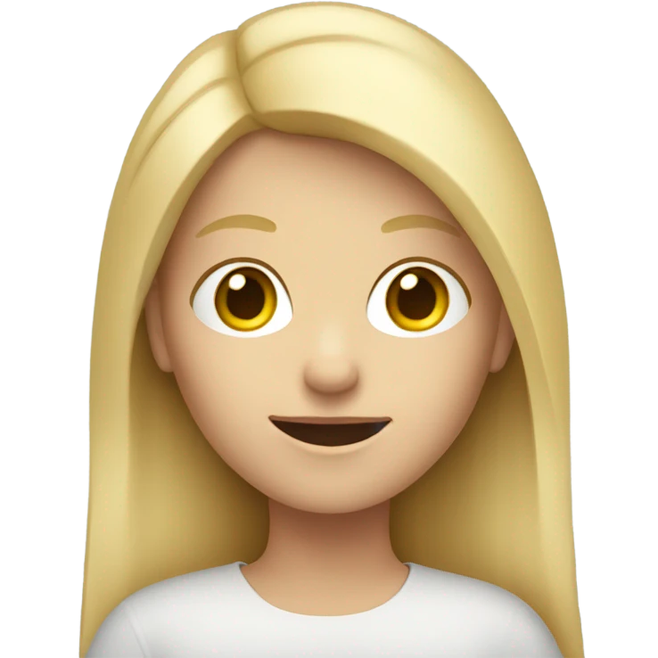 Blond hair girl with a smartphone emoji