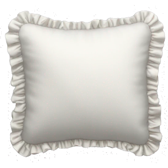 White pillow with ruffles and small bows emoji