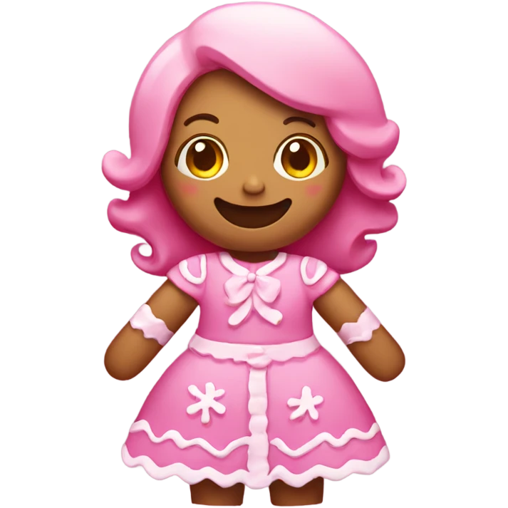Pink gingerbread girl emoji