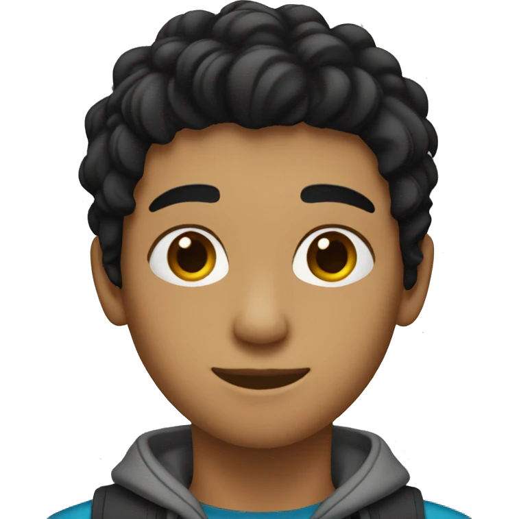  Teen, male, black hair,  emoji