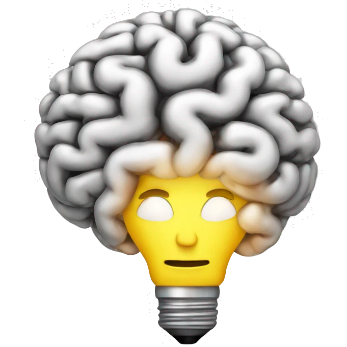 the human brain shaped idea lightbulb emoji