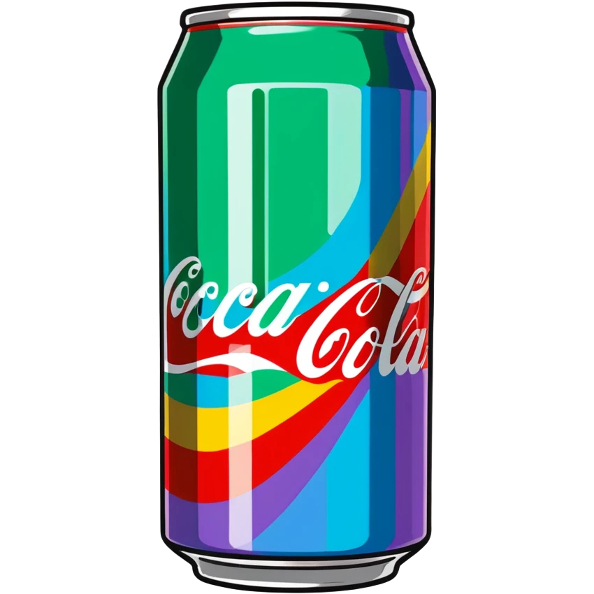 Raonbow iridescent can of coca cola emoji