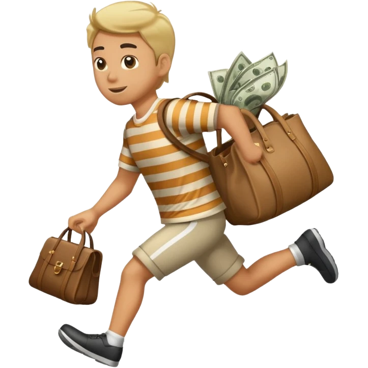 ladro che scappa con sacco di soldi emoji