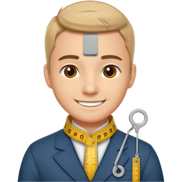 Tailor with Measuring Tape around neck pose emoji