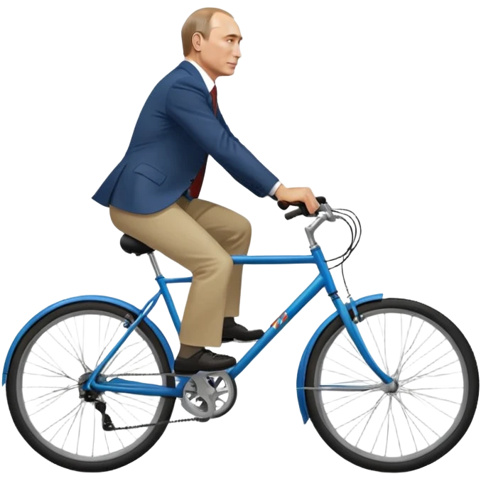 Vladimir Putin riding a bicycle from side view emoji