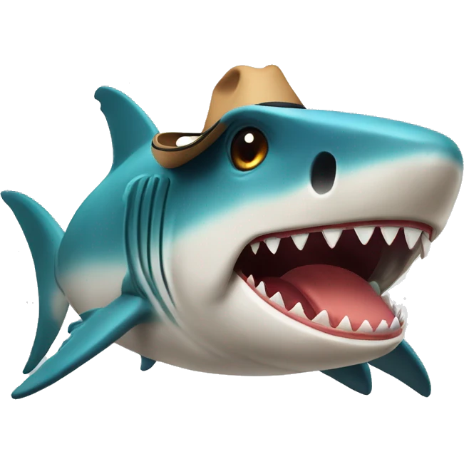 Tiburón con sombrero ancho emoji