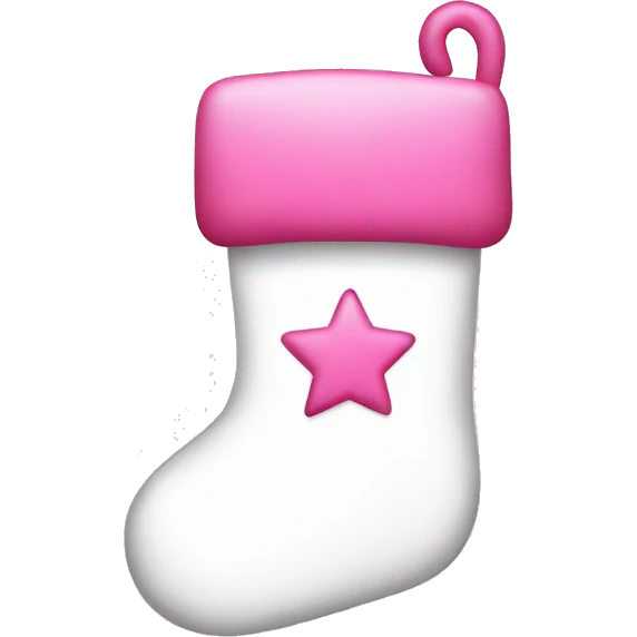 white and pink christmas stocking emoji