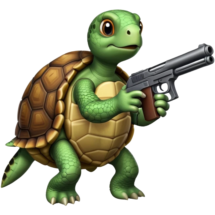 Turtle with a gun emoji