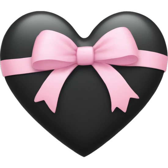 Black heart with light pink bow  emoji