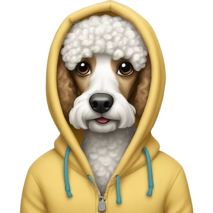Poodle wearing a hoodie  emoji