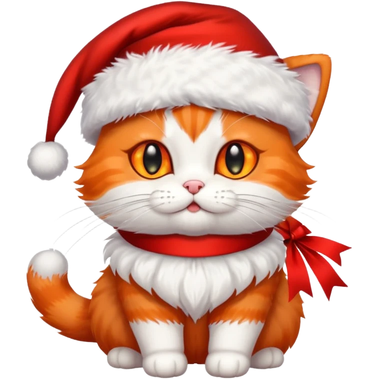a full-body cute cat with Christmas accessories  emoji