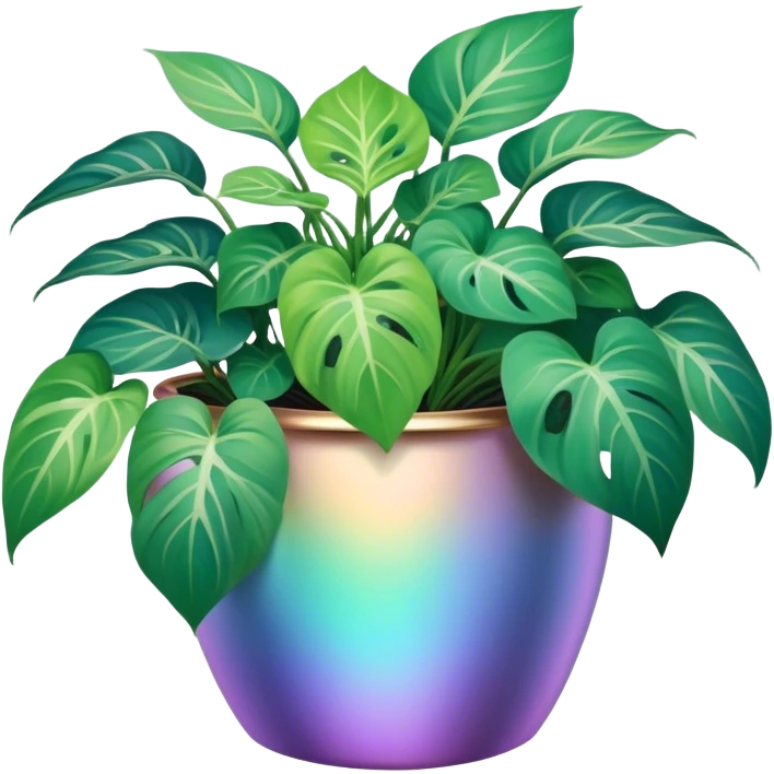 pastel pothos in iridescent pot emoji