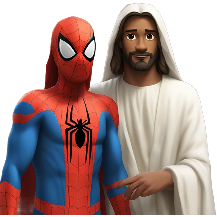 Spider-Man next to Jesus emoji