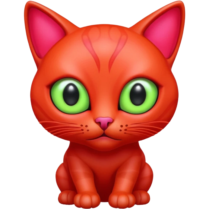 neon red alien cat emoji