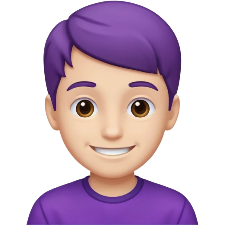 پسری با لباس بنفش emoji