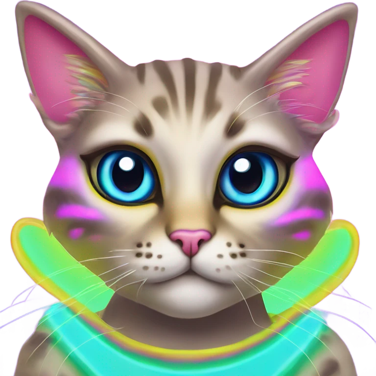 Lisa frank alien cat with antennas ￼ emoji