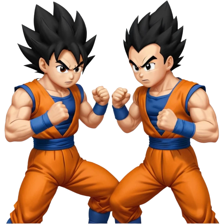Goku vs Vegeta clashing punching struggling querral fight  emoji