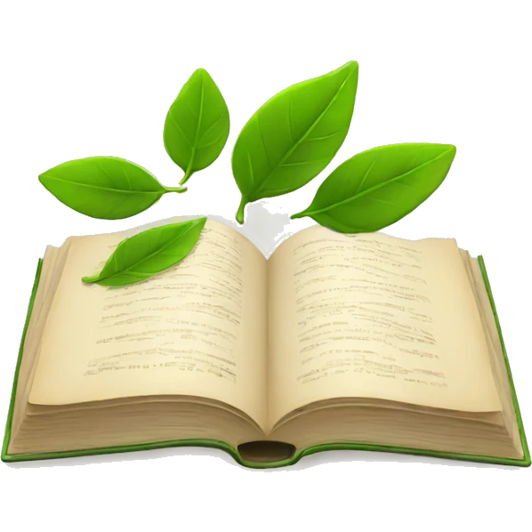 Open book with leaves emoji