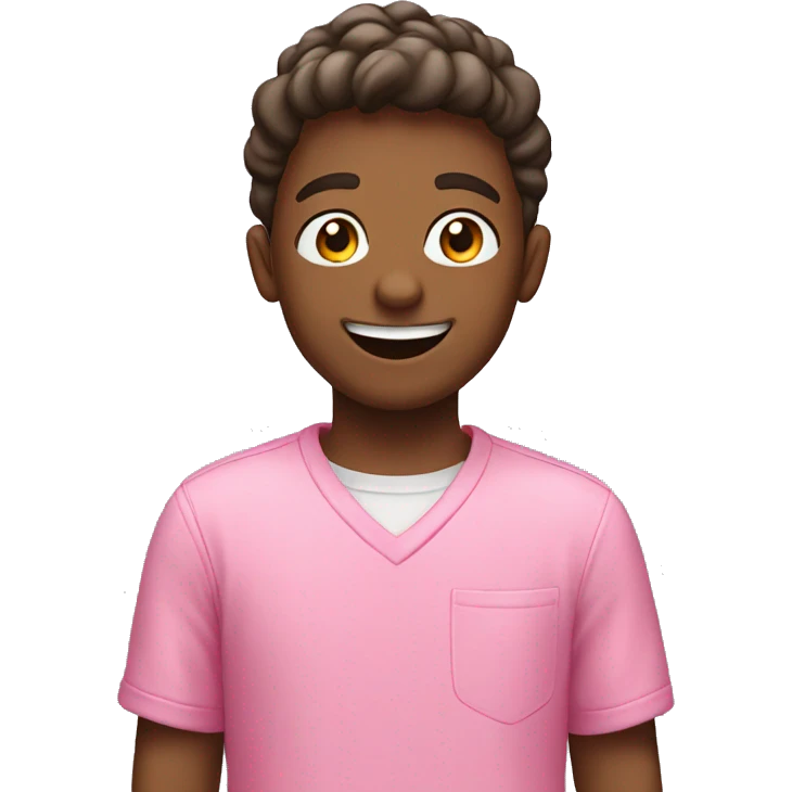 happy boy in pink shirt emoji