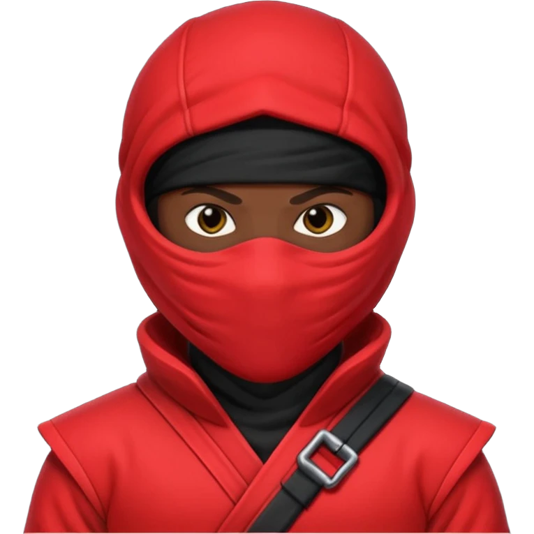 black skin ninja red clothes white background emoji