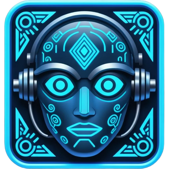 neon cyberpunk-themed icon representing artistic talent emoji