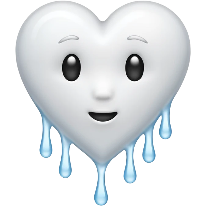 white heart melting emoji