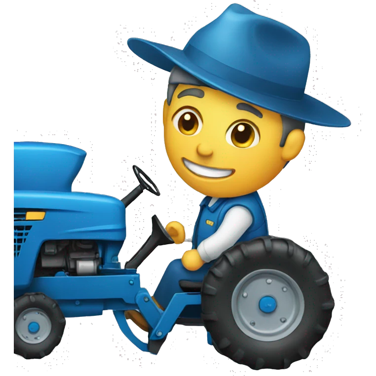 Blue tractor emoji
