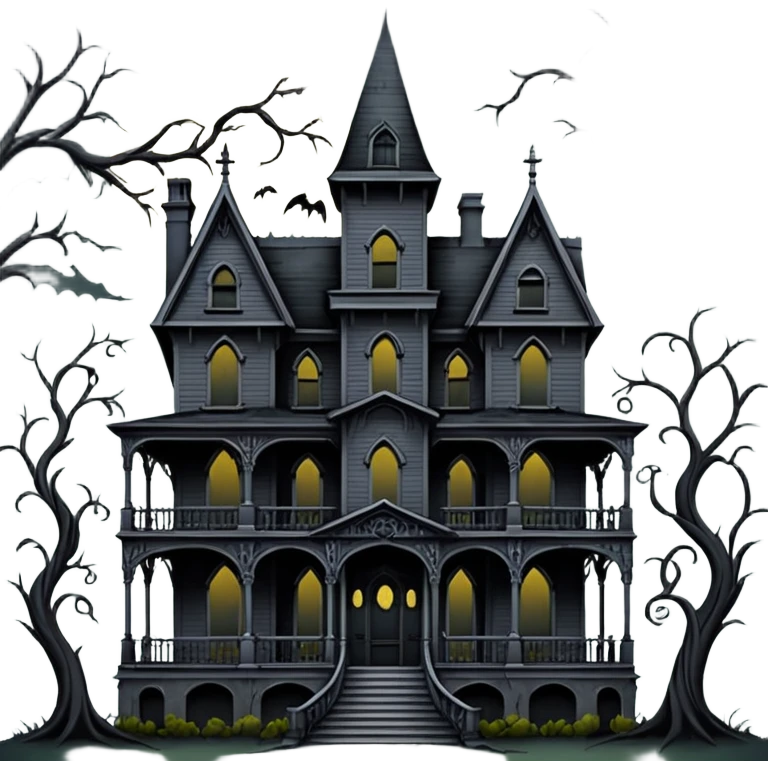 Adams family morbid haunted 6 story tall haunted dream house with complete wrap-around porch  emoji
