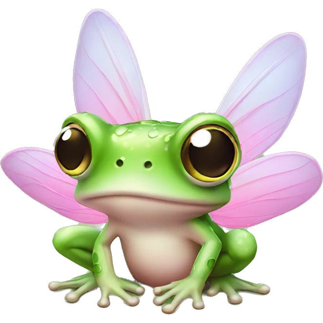 Fairy frog with pink wings  emoji