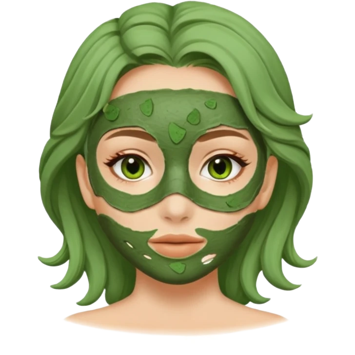 girl with clay face mask on emoji