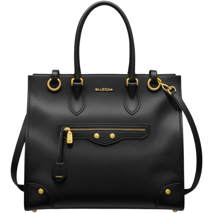 city tote bag from Balenciaga black vintage leather emoji