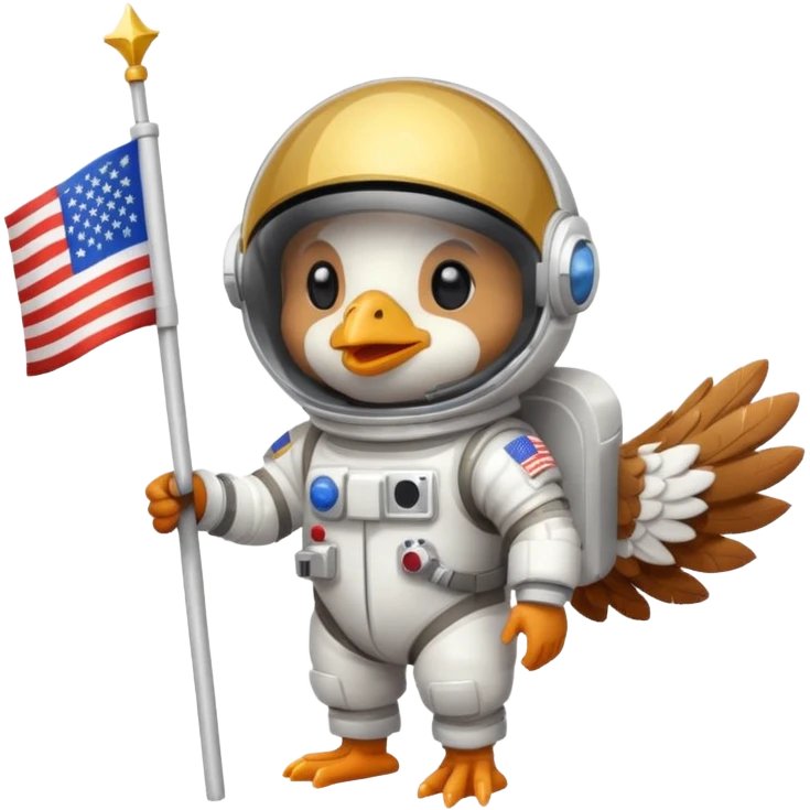 pixel-art chicken astronaut emoji